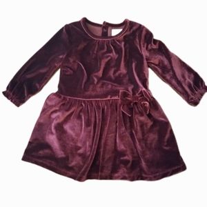 NWOT 18M Girl Carters Just One You Maroon Velvet dress